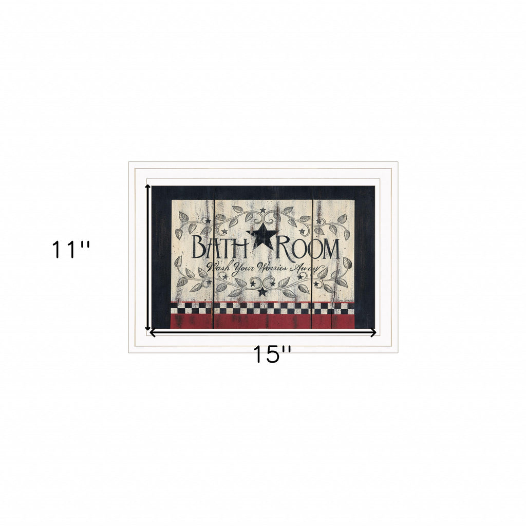 Bathroom 2 White Framed Print Bathroom Wall Art