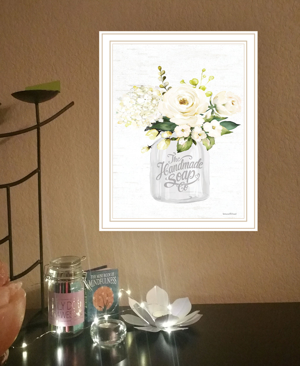 Bathroom Flower Ja White Framed Print Bathroom Wall Art