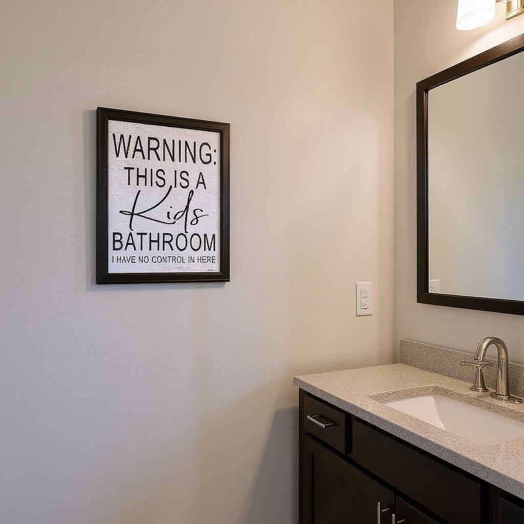 Kids Bathroom Black Framed Print Bathroom Wall Art