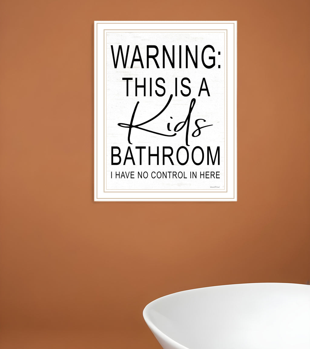 Kids Bathroom White Framed Print Bathroom Wall Art