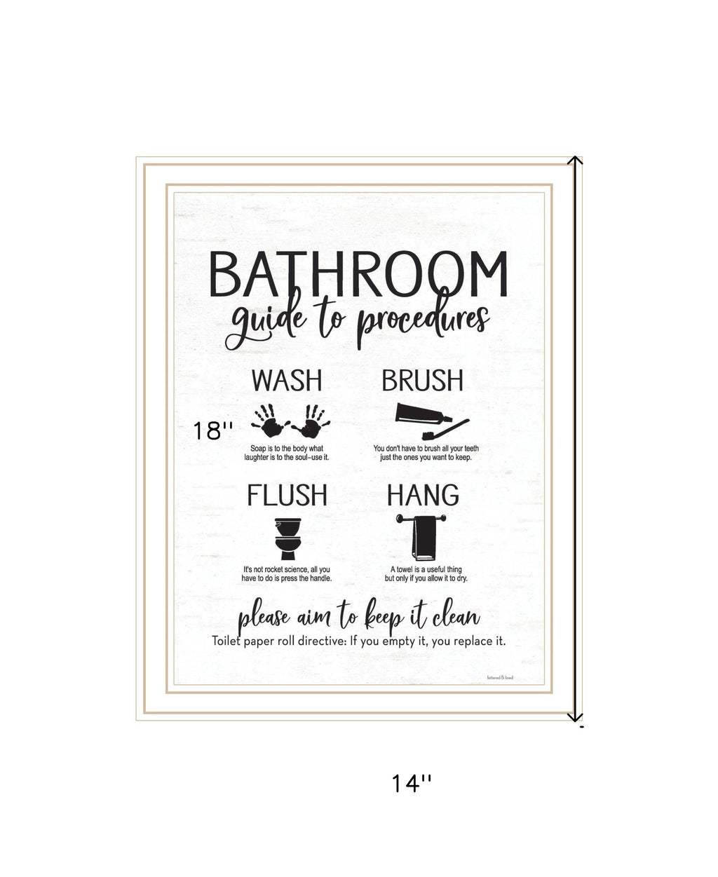 Bathroom Guide White Framed Print Bathroom Wall Art