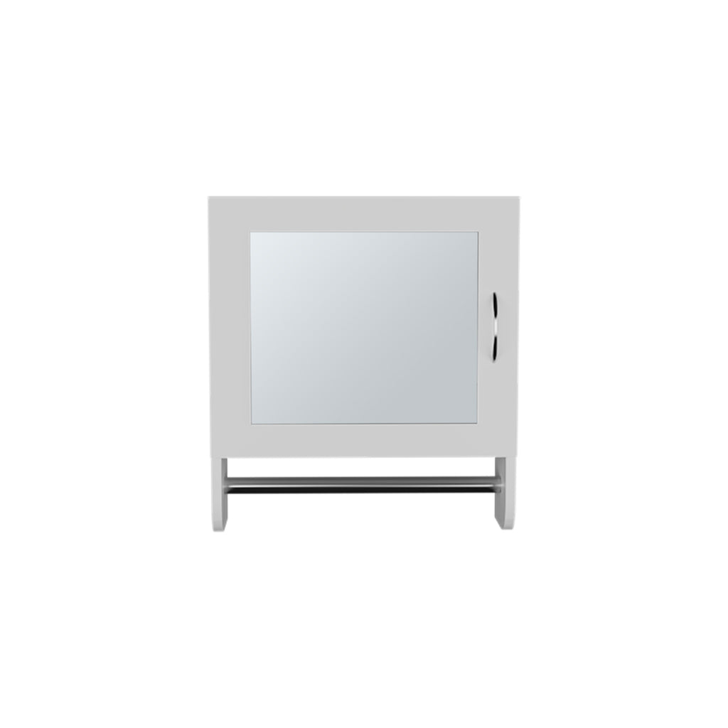 18" White Wood, Metal Floating Bathroom Vanity And Medicine Cabinet With Mirror