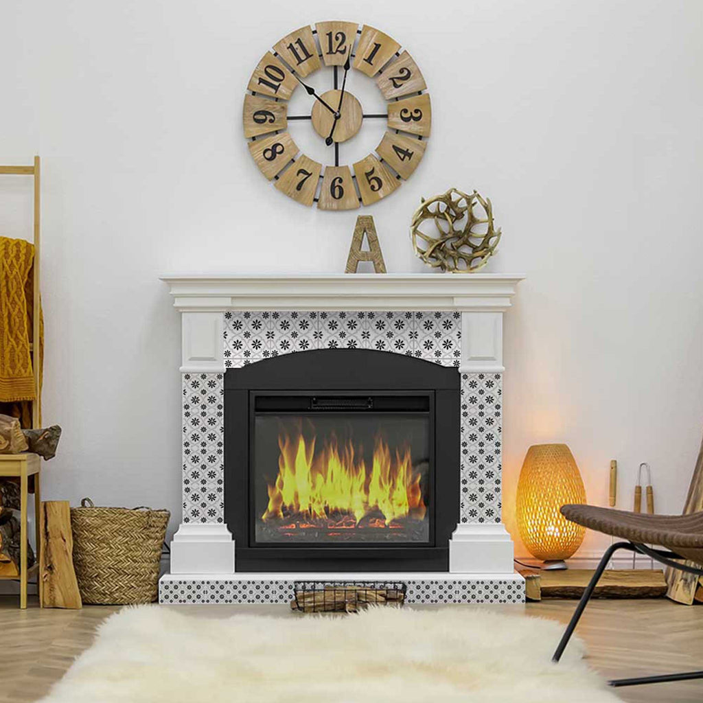 Bathroom Modern tile stickers Black and White pattern Model - B23