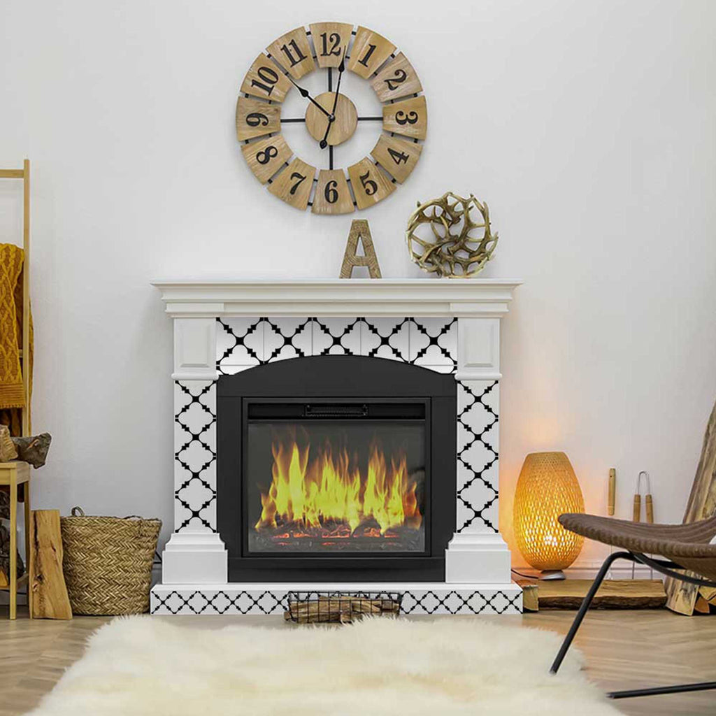 Bathroom Black and white tile stickers easy to apply pattern tiles Model - B50