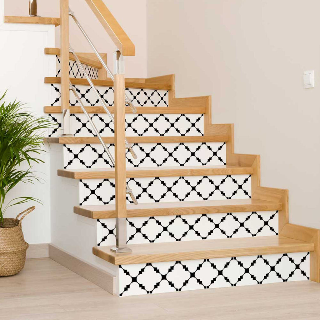 Bathroom Black and white tile stickers easy to apply pattern tiles Model - B50