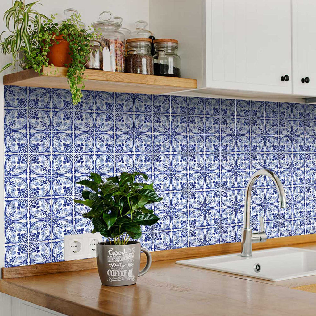 Blue and White beautiful backsplash Spanish for bathroom design Tiles Model - H13