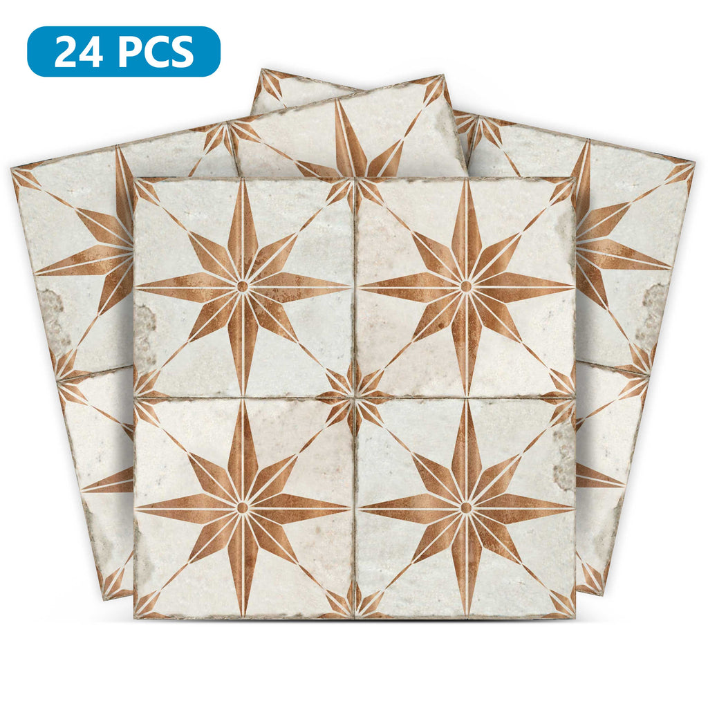 Vintage Gold Star peel-and-stick kitchen backsplash stylish bathroom tiles Model - R2