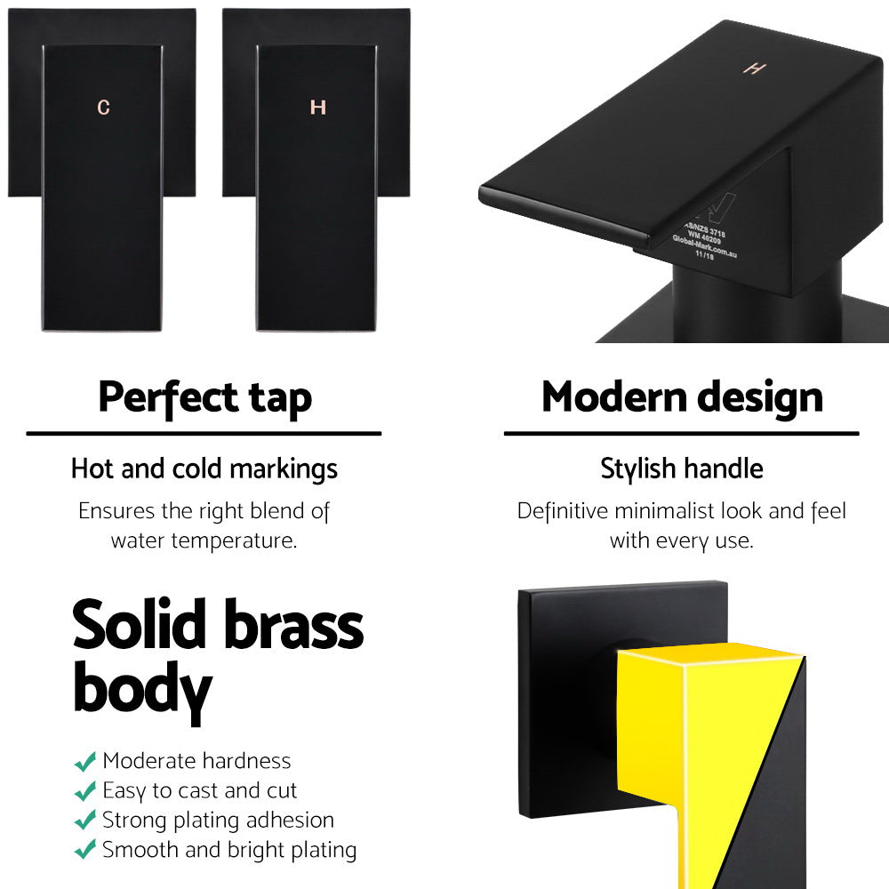 NNEDSZ Bathroom Taps Faucet Rain Shower Head Set Hot And Cold Diverter DIY Black