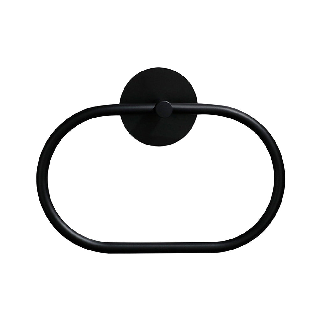 NNEDSZ Bathroom Towel Ring Bathroom Towel Rack Adhesive Hand Towels Holder Towel Hanger Black