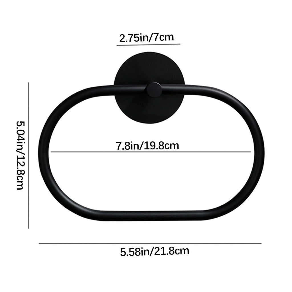 NNEDSZ Bathroom Towel Ring Bathroom Towel Rack Adhesive Hand Towels Holder Towel Hanger Black
