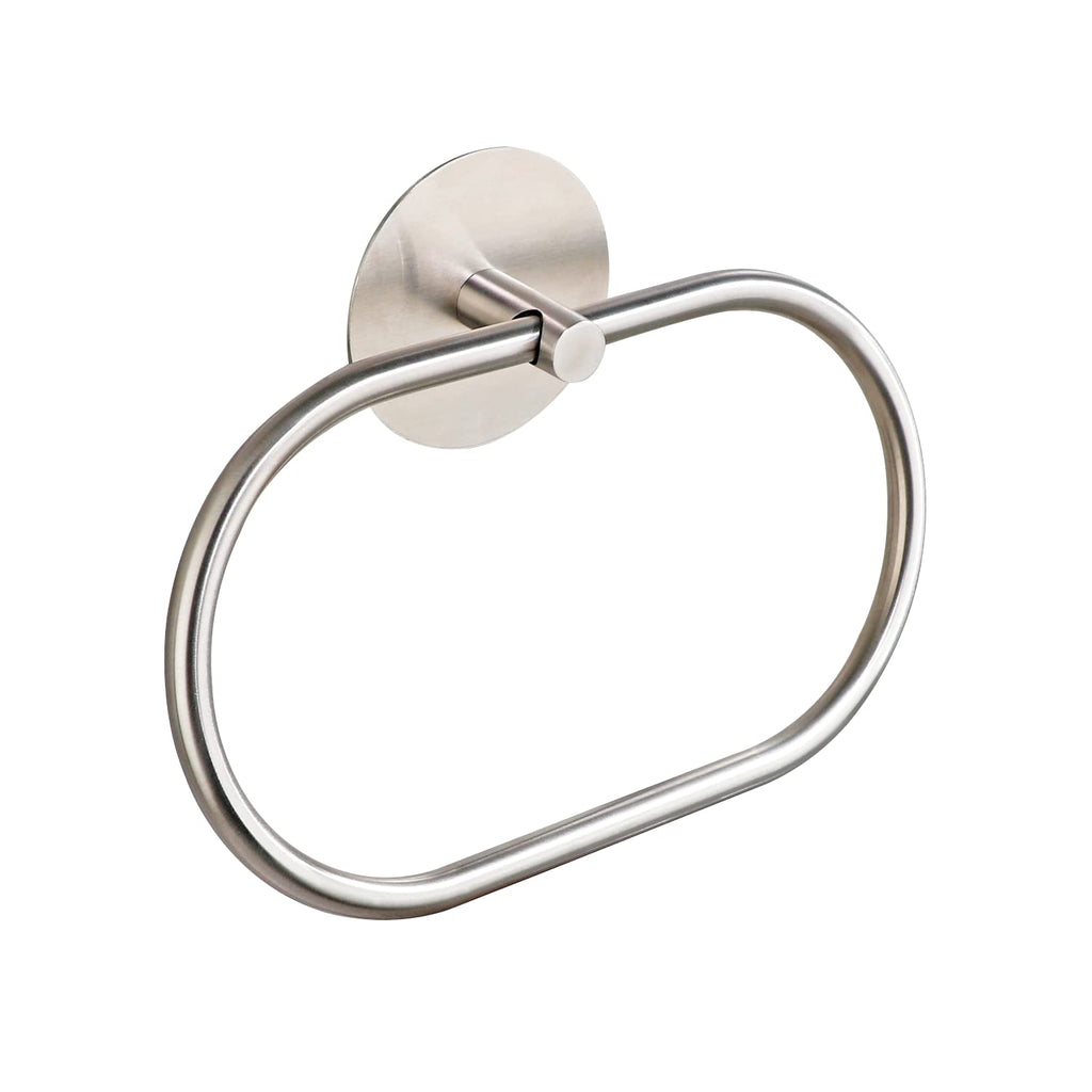 NNEDSZ Bathroom Towel Ring Bathroom Towel Rack Adhesive Hand Towels Holder Towel Hanger Silver
