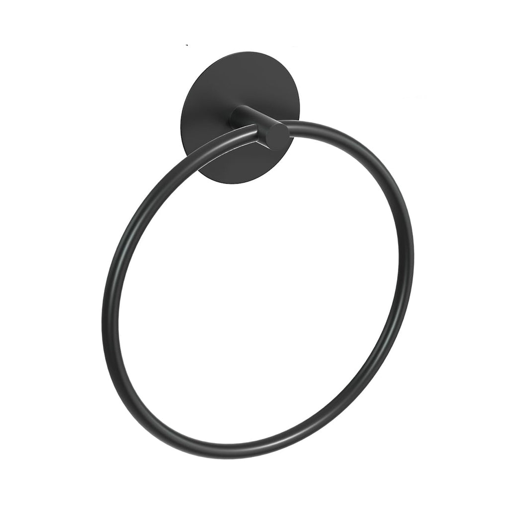 NNEDSZ Bathroom Towel Ring Bathroom Towel Rack Adhesive Hand Towels Holder Towel Hanger Round Black