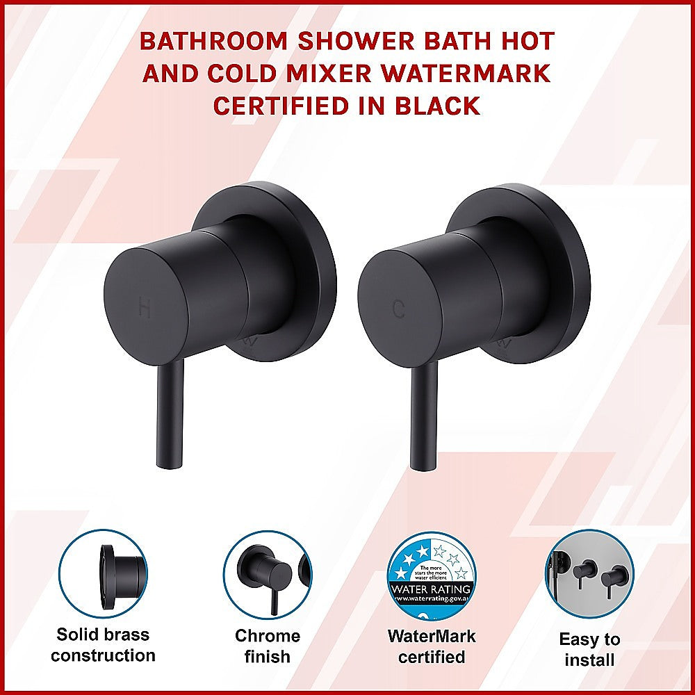 NNEDSZ Bathroom Shower Bath Hot and Cold Mixer WATERMARK Certified in Black