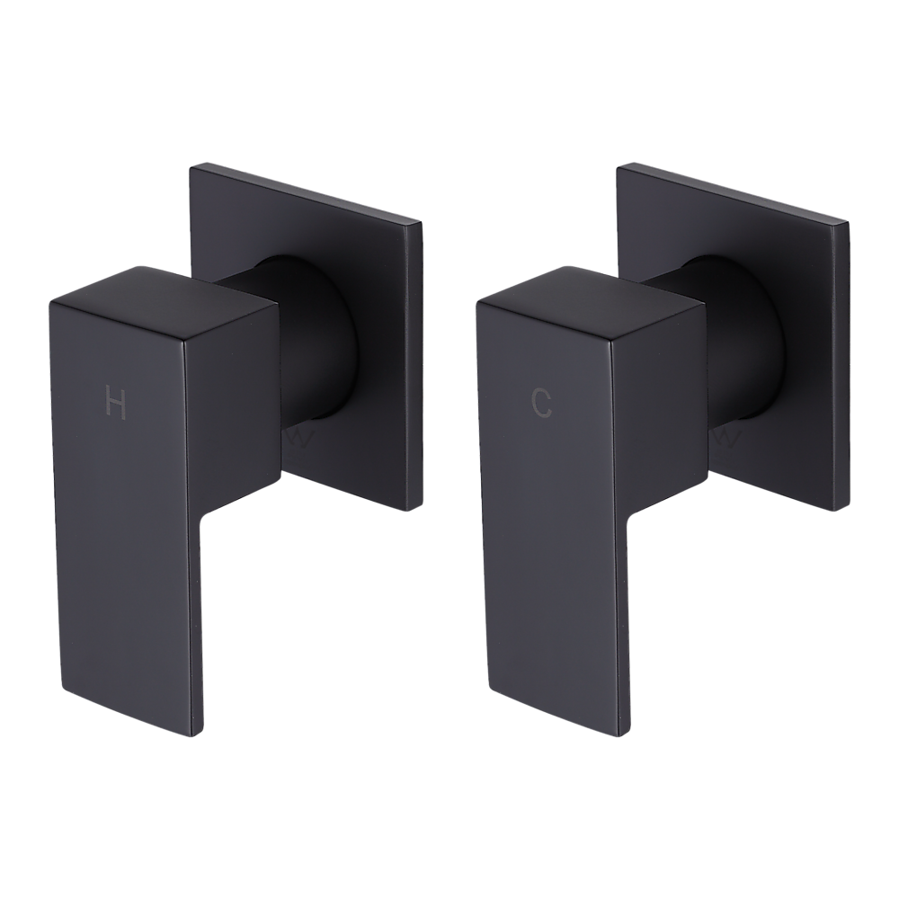 NNEDSZ Bathroom Shower Bath Hot and Cold Square Mixer WATERMARK Certified in Black