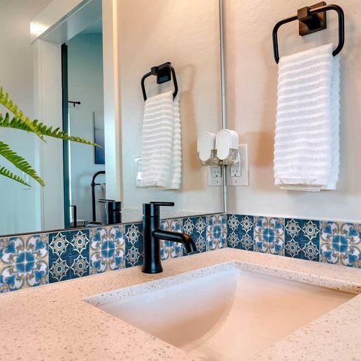 Fading Blue backsplash Easy to install Peel and Stick bathroom Tile Stickers Model - H212