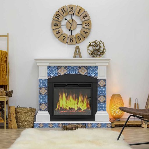 Blue and Gold two patterns peel and stick Tile Stickers for bathroom tiles Model - H120