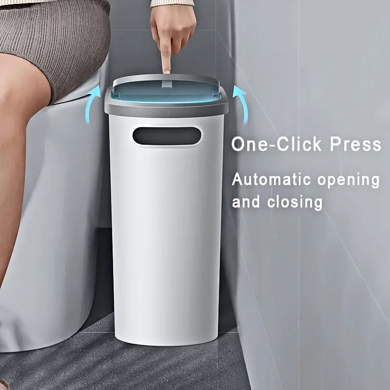 1pc Bathroom Trash Can with Lid