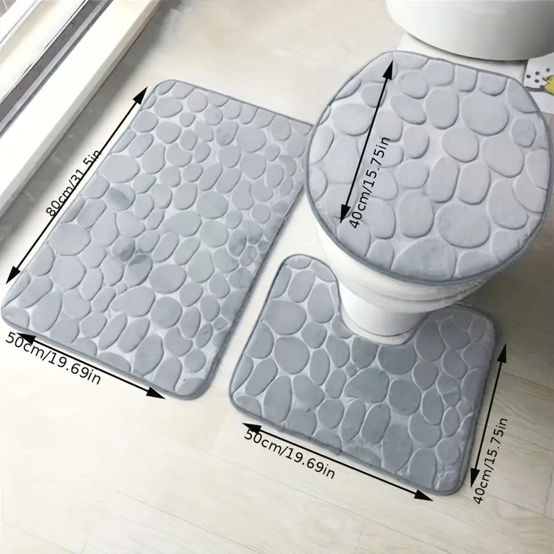 3pcs Ultra Soft Bathroom Rugs Bliss