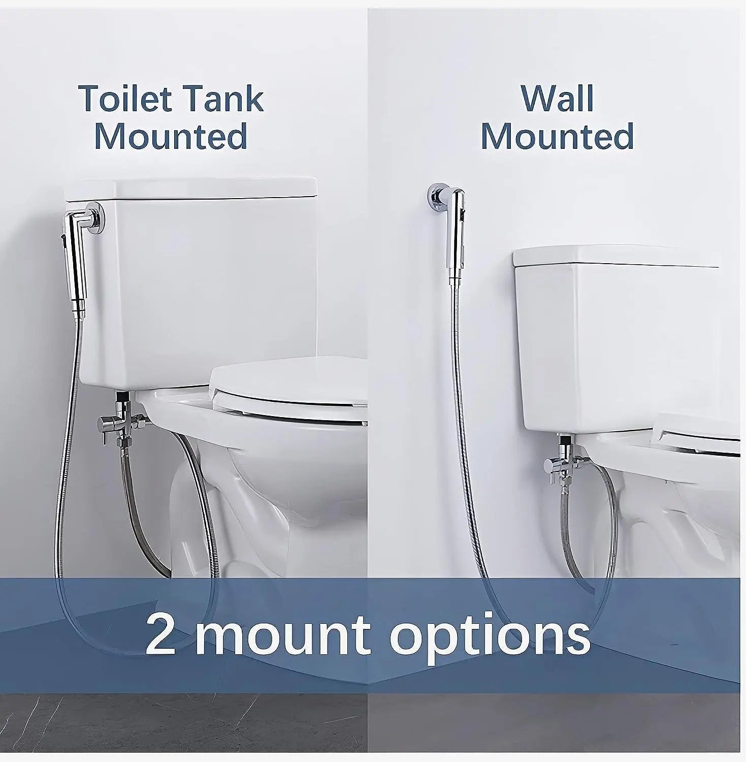 Fossa Magnetic Health Faucet/Bidet Sprayer for Toilet and Bathroom with 1 Mtr Hose Pipe and Magnet Holder (Silver)