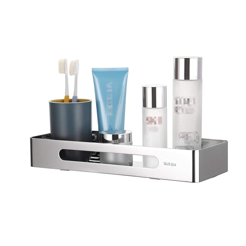FOSSA Premium Stainless Steel Bathroom Shelf/Kitchen Shelf/Bathroom Shelf and Rack/Wall Storage Shelf/Bathroom Accessories (Silver)