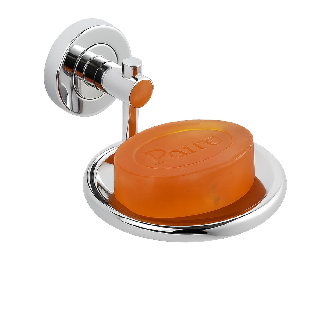 Fossa Rainbow Stainless Steel Round Soap Holder for Bathroom, Soap Stand, Bathroom Accessories Matte Finish (Silver)