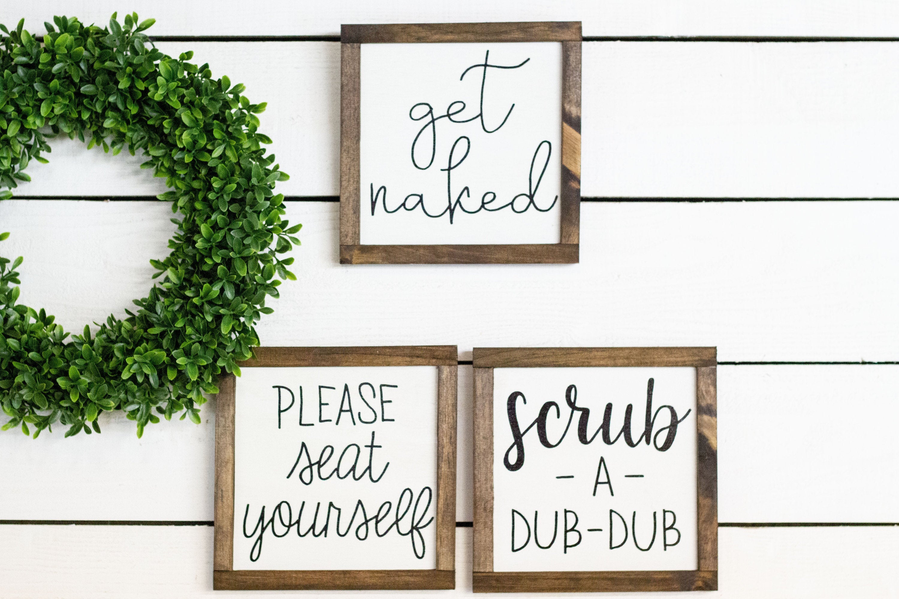 Bathroom Wood Sign Collection