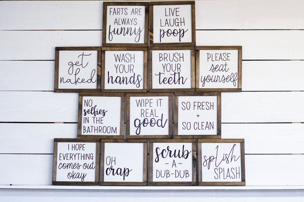 Bathroom Wood Sign Collection