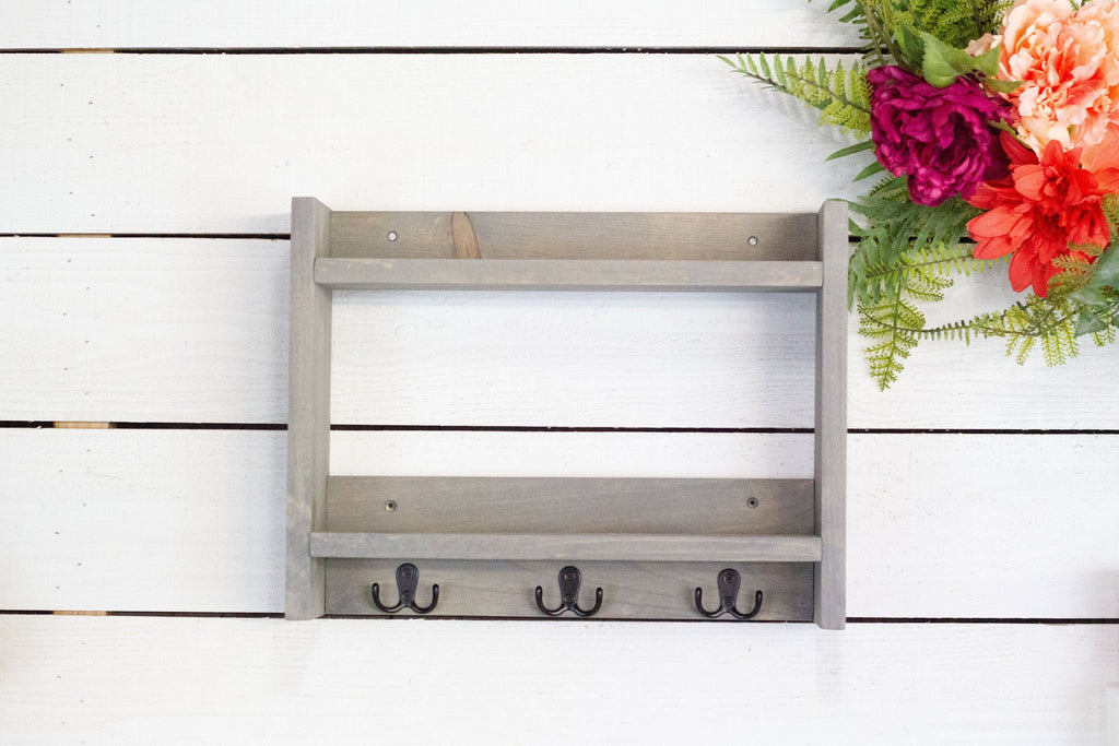 Bathroom Shelf with Small Hooks