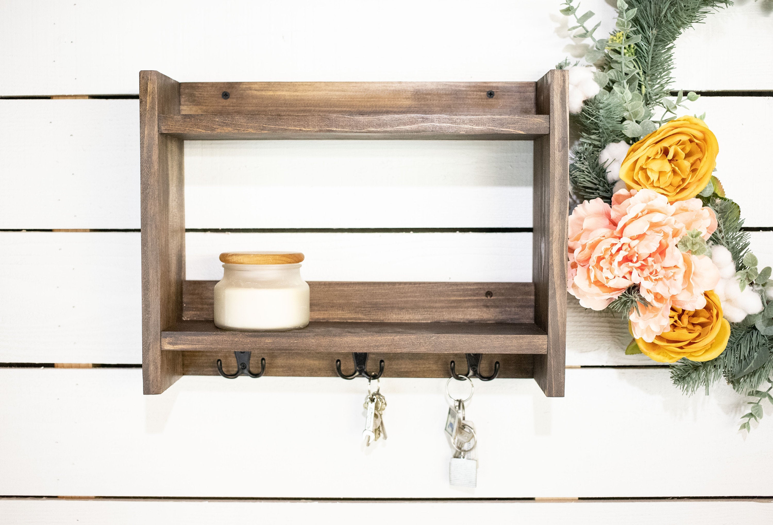 Bathroom Shelf with Small Hooks