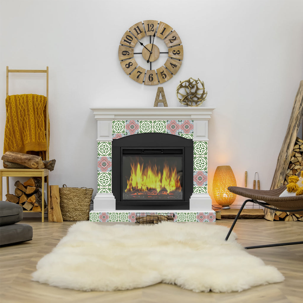 Pink and Green Tile Stickers self-adhesive bathroom tiles easy to install Model - N9