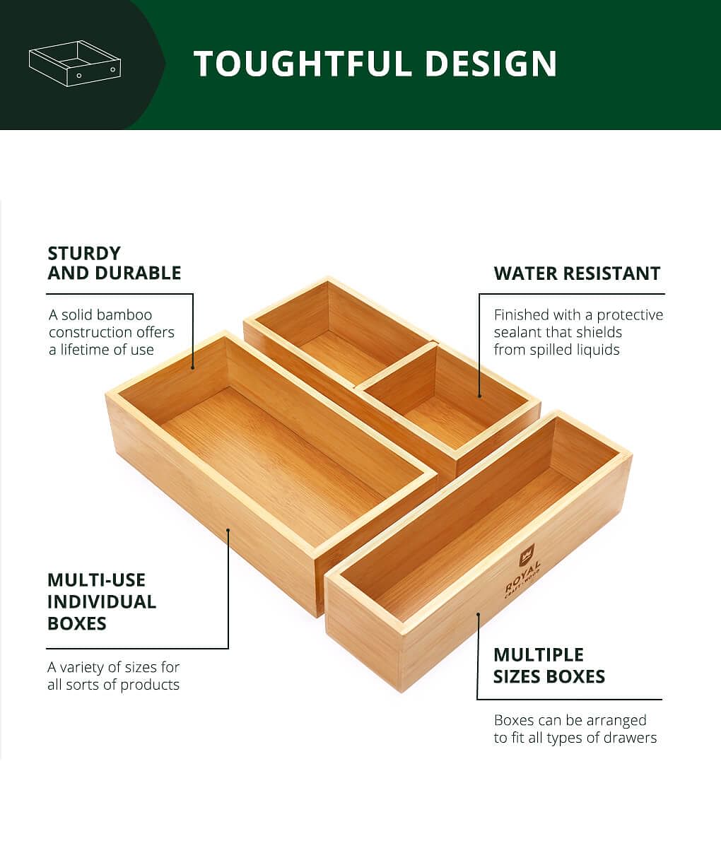 Bathroom Drawer Organizer 3 Boxes