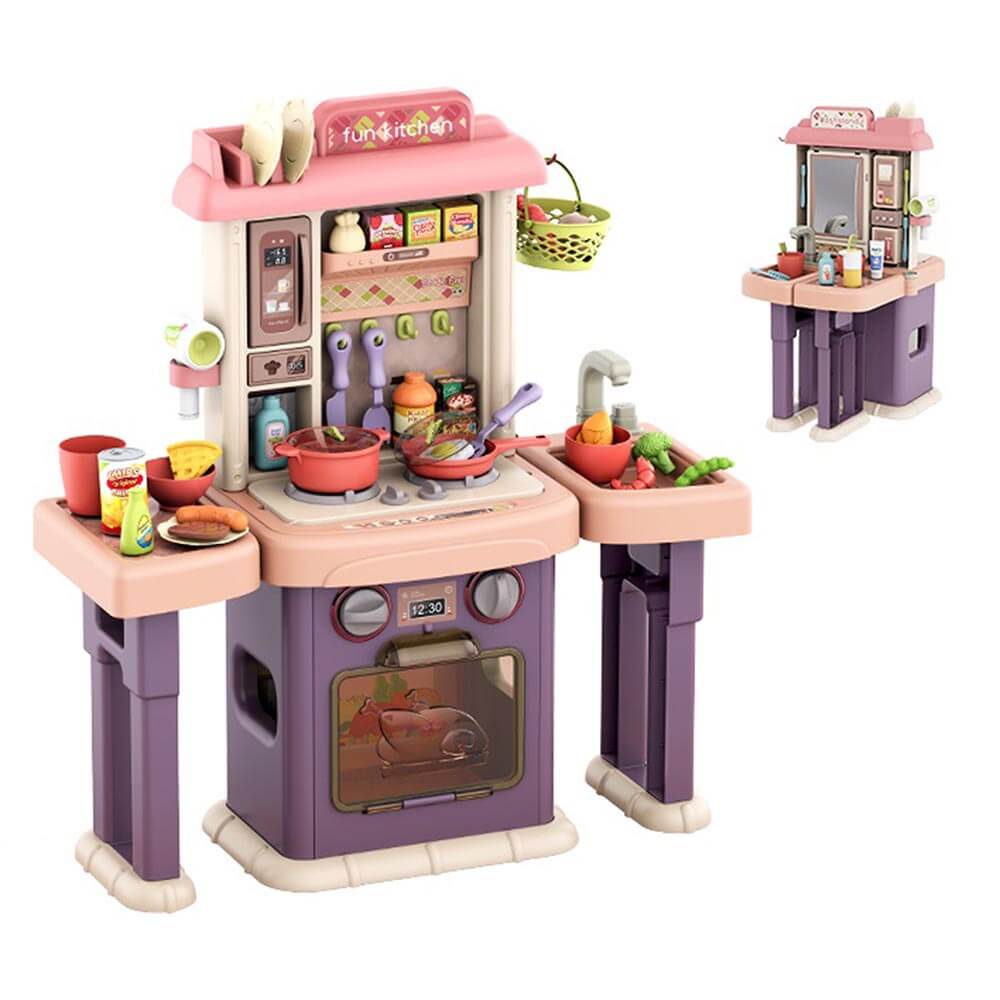2 in 1 play kitchen and bathroom, 43 parts
