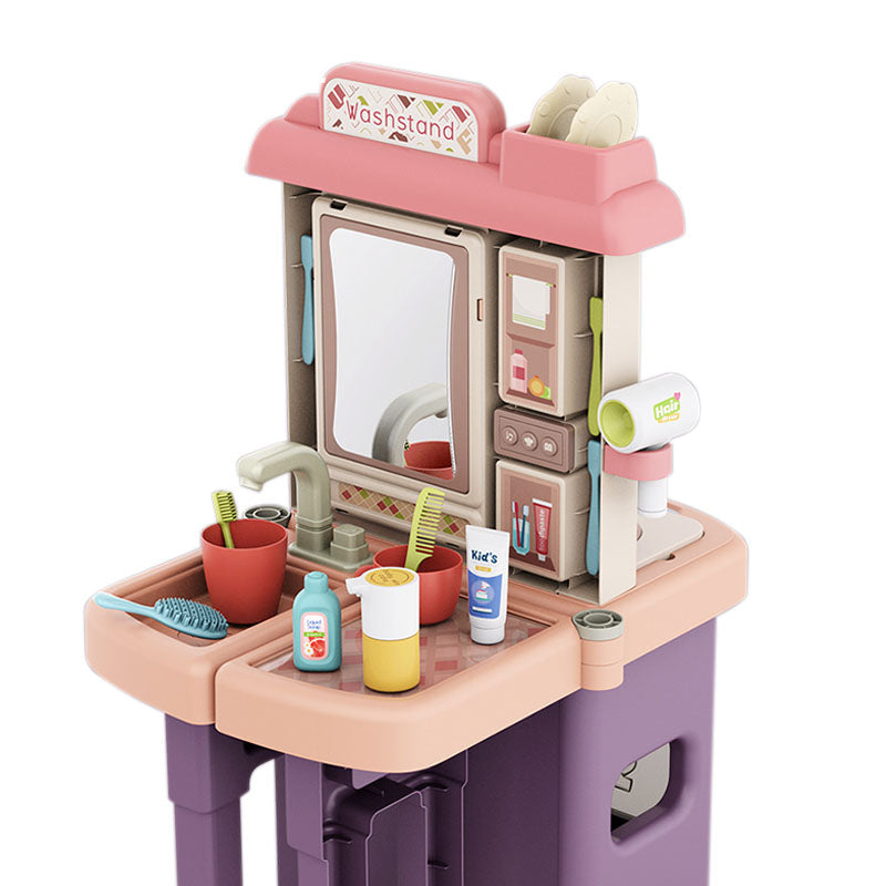 2 in 1 play kitchen and bathroom, 43 parts
