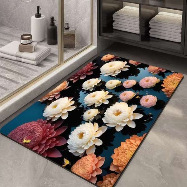 Soft Diatom Ooze Floor Bathroom Absorbent Bathroom Step Mat Quick-drying Non-slip Toilet Door Mat - Image 4