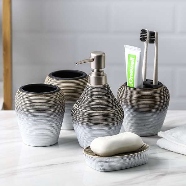 Retro Brushed Bathroom Wash Set - Image 3