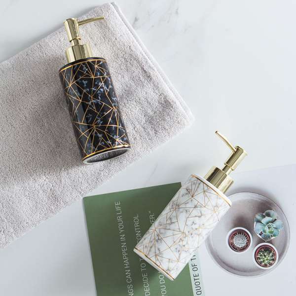 Marble Ceramic Lotion Shampoo  Bottle Bathroom Accessories - Image 2