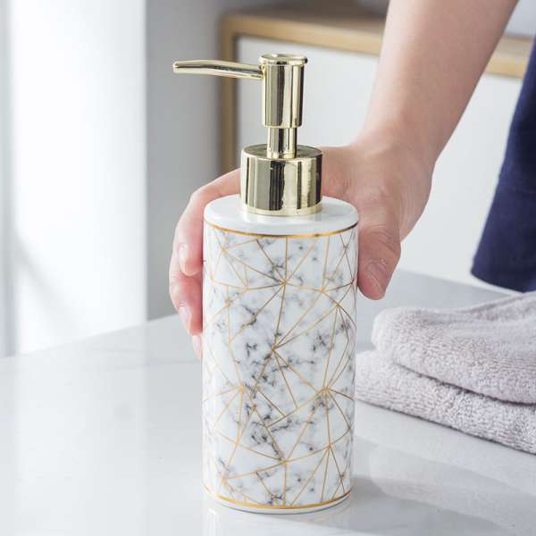 Marble Ceramic Lotion Shampoo  Bottle Bathroom Accessories - Image 5