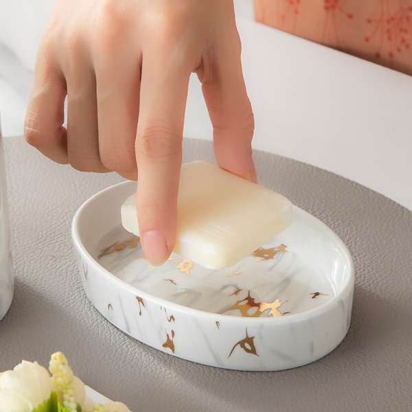 Bathroom Marble Bathroom Wash Kit Ceramic - Image 5