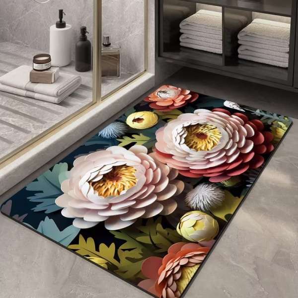Soft Diatom Ooze Floor Bathroom Absorbent Bathroom Step Mat Quick-drying Non-slip Toilet Door Mat - Image 10