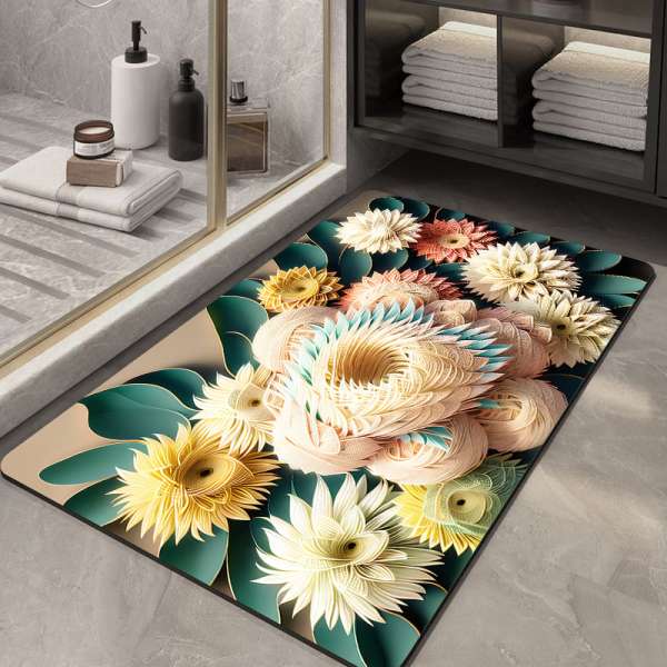 Soft Diatom Ooze Floor Bathroom Absorbent Bathroom Step Mat Quick-drying Non-slip Toilet Door Mat - Image 2
