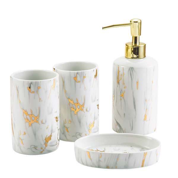 Bathroom Marble Bathroom Wash Kit Ceramic - Image 6