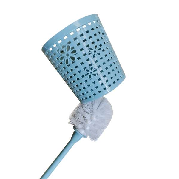 44 cm Plastic Bathroom Toilet Brush with Stand - Random Colour - Image 5