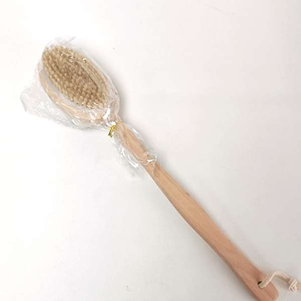 Long Handle Wood Double Sided Bath Brush Body Shower Bristle Massage 40cm - Image 2