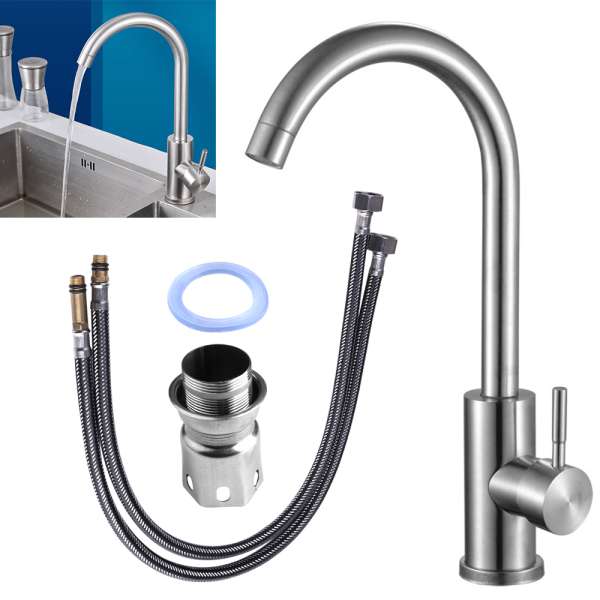 360 degree Swivel Spout Single Lever Tap Kitchen Sink Mixer Taps - Image 8