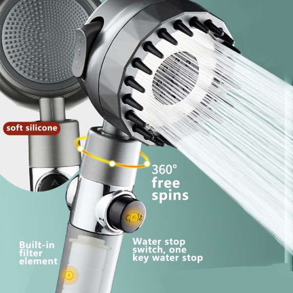 3-mode Handheld Massage Shower Head Boosting Filter Shower Head for Cleaner Water - Image 7