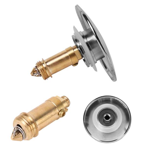 Pop Up Basin Sink Push Button Bathroom Push Drain Stopper Plugs Click Clack Plug Bolt - 66mm - Image 10