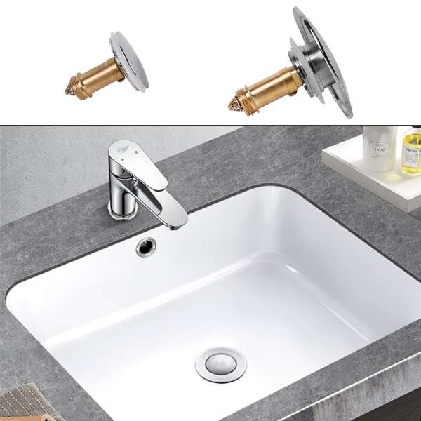 Pop Up Basin Sink Push Button Bathroom Push Drain Stopper Plugs Click Clack Plug Bolt - 66mm - Image 8