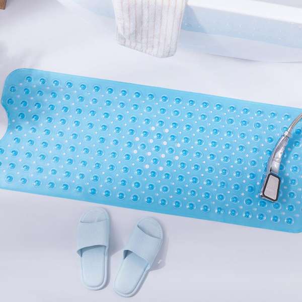 Non Slip Shower Mat Strong Suction Anti-Mold Rubber Mat 40x100cm - Blue - Image 6