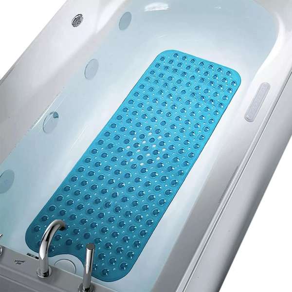 Non Slip Shower Mat Strong Suction Anti-Mold Rubber Mat 40x100cm - Blue - Image 8