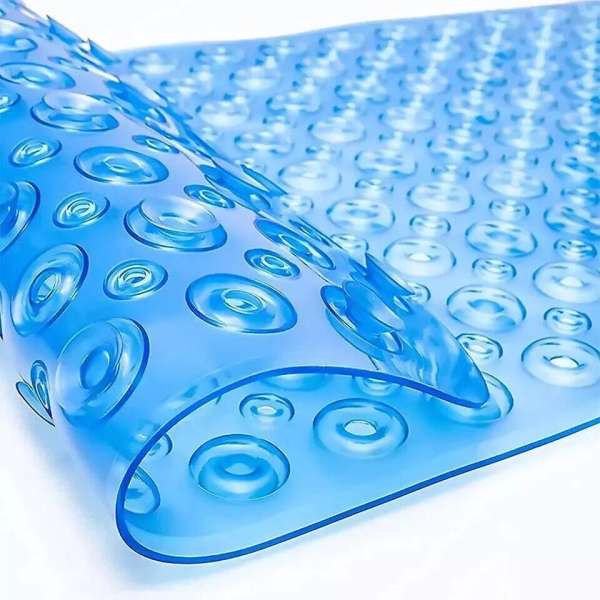 Non Slip Shower Mat Strong Suction Anti-Mold Rubber Mat 40x100cm - Blue - Image 5
